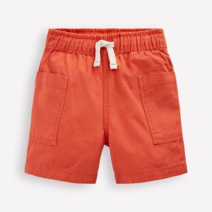 Cotton Pocket Shorts-Garnet Rose
