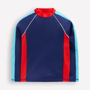 Sun Safe Col Block Rash Vest-Mazarine Blue