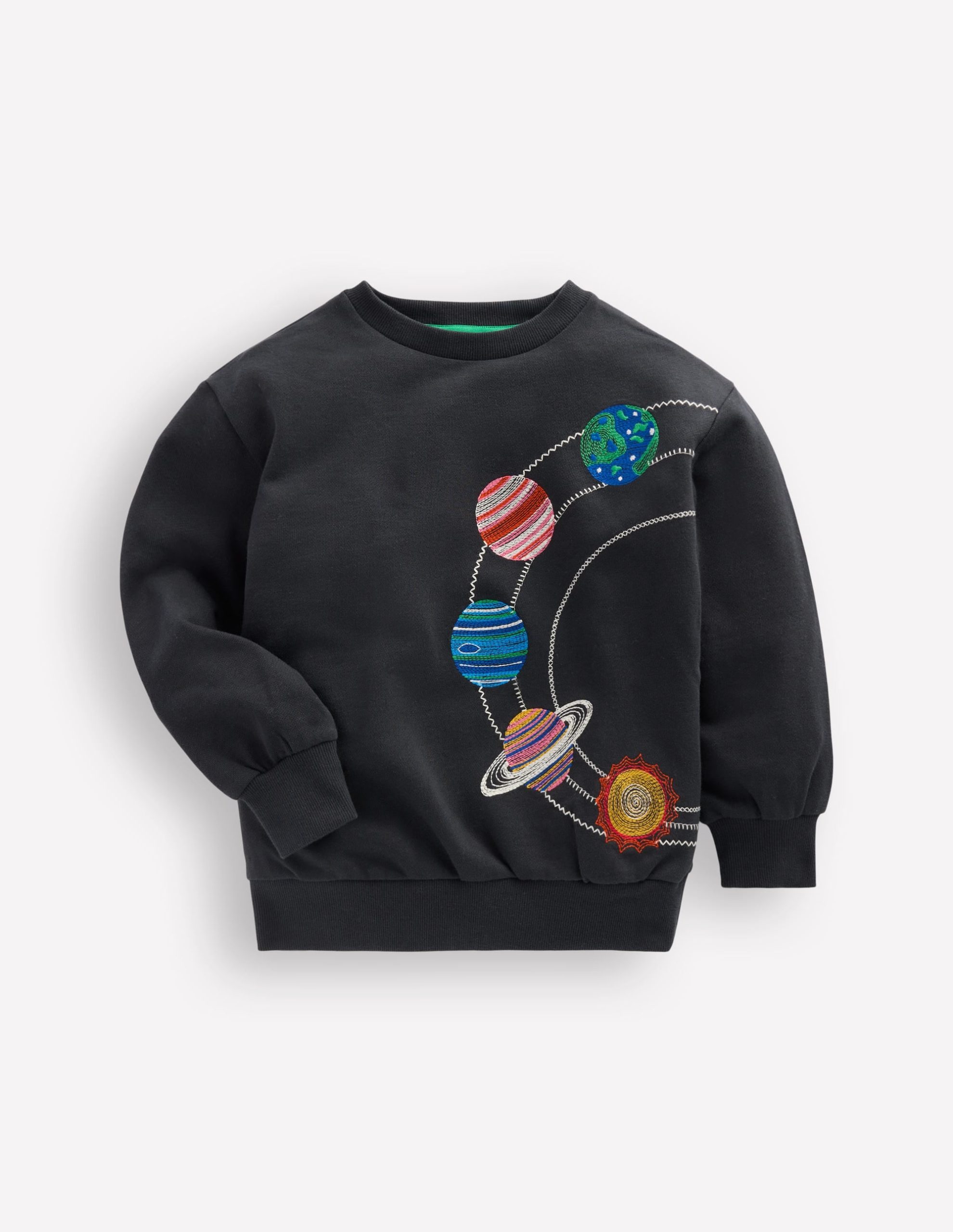 Embroidered Sweatshirt-Shadow Grey Space - Image 4