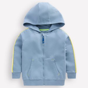 Raglan Zip-through Hoodie-French Blue