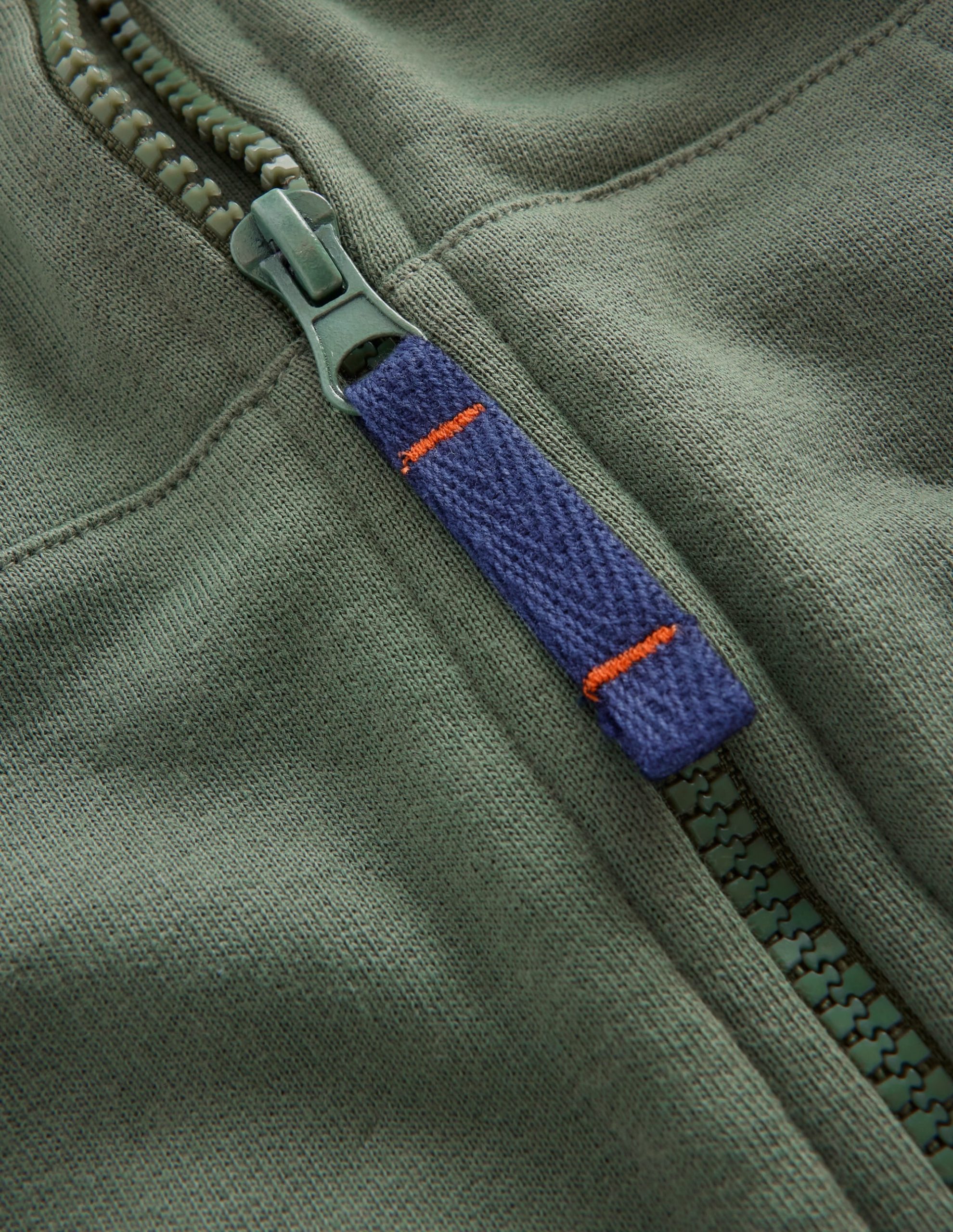 Raglan Zip-through Hoodie-Bottle Green - Image 4