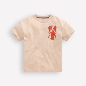Front & Back Graphic T-shirt-Oatmeal Crustaceans