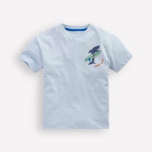 Front & Back Graphic T-shirt-Niagra Mist Surfing Shark
