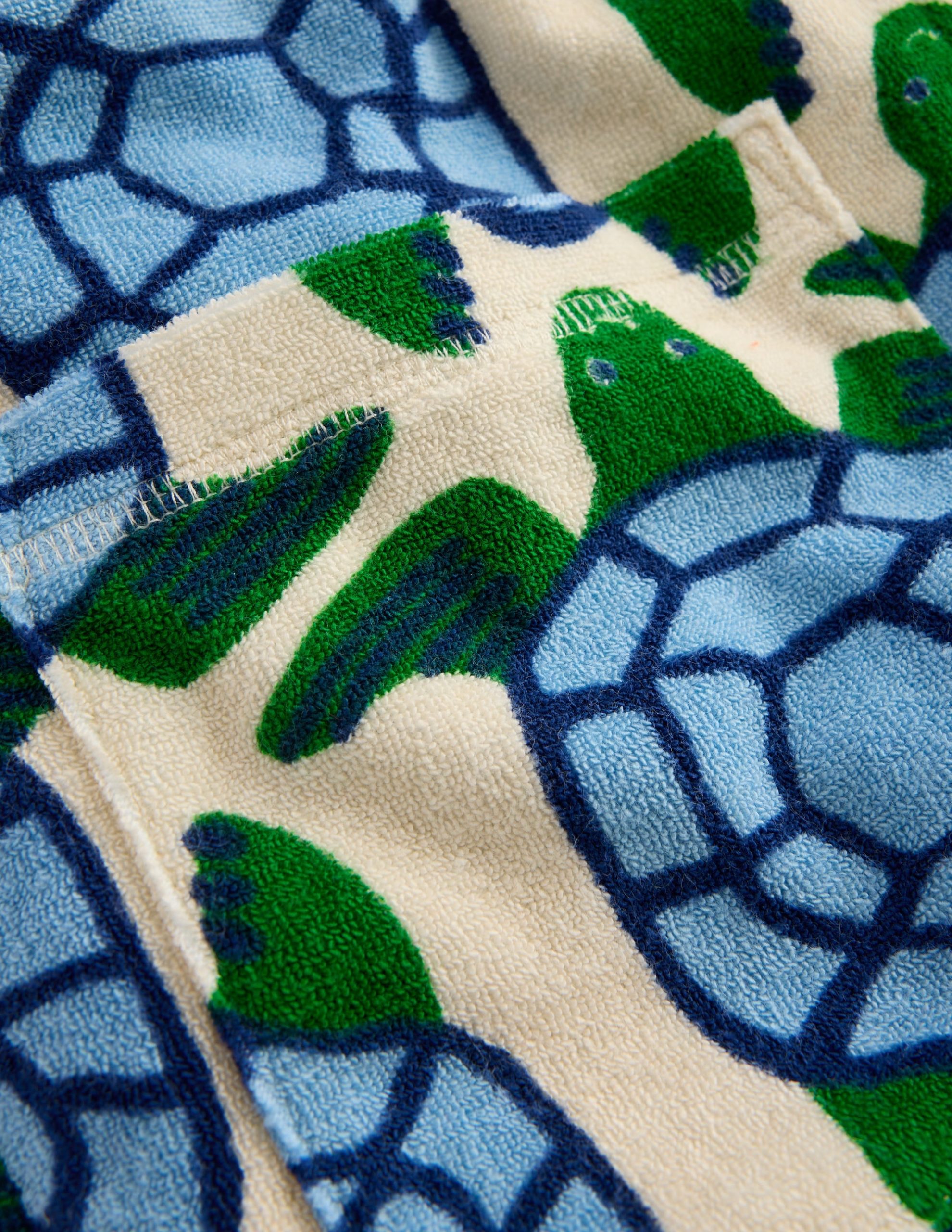 Towelling Zip-Up Throw-On-Calico White Turtles - Image 5