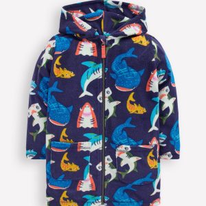 Towelling Zip-Up Throw-On-College Navy Sharks