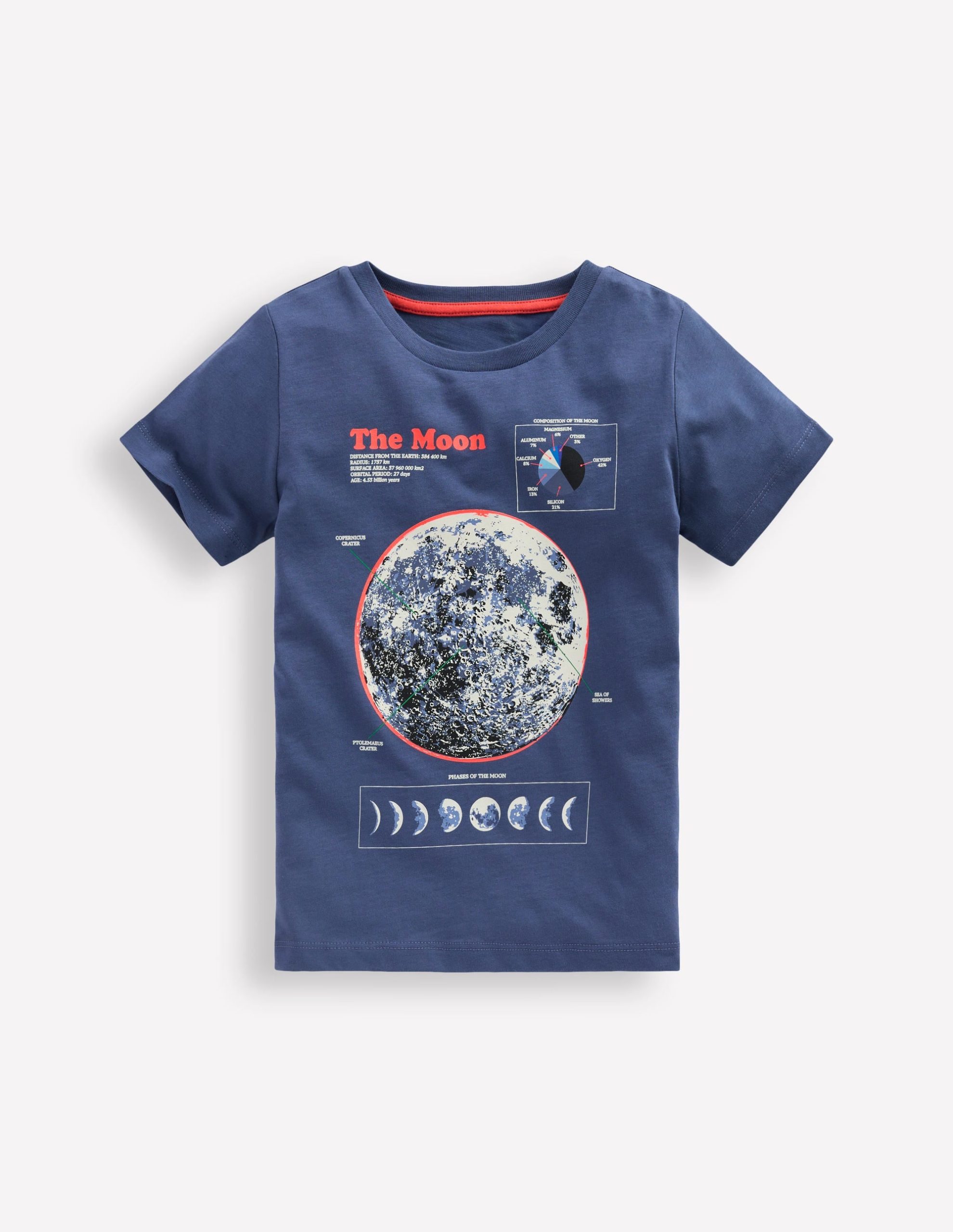Glow-In-The-Dark T-shirt-Robot Blue Marl Moon
