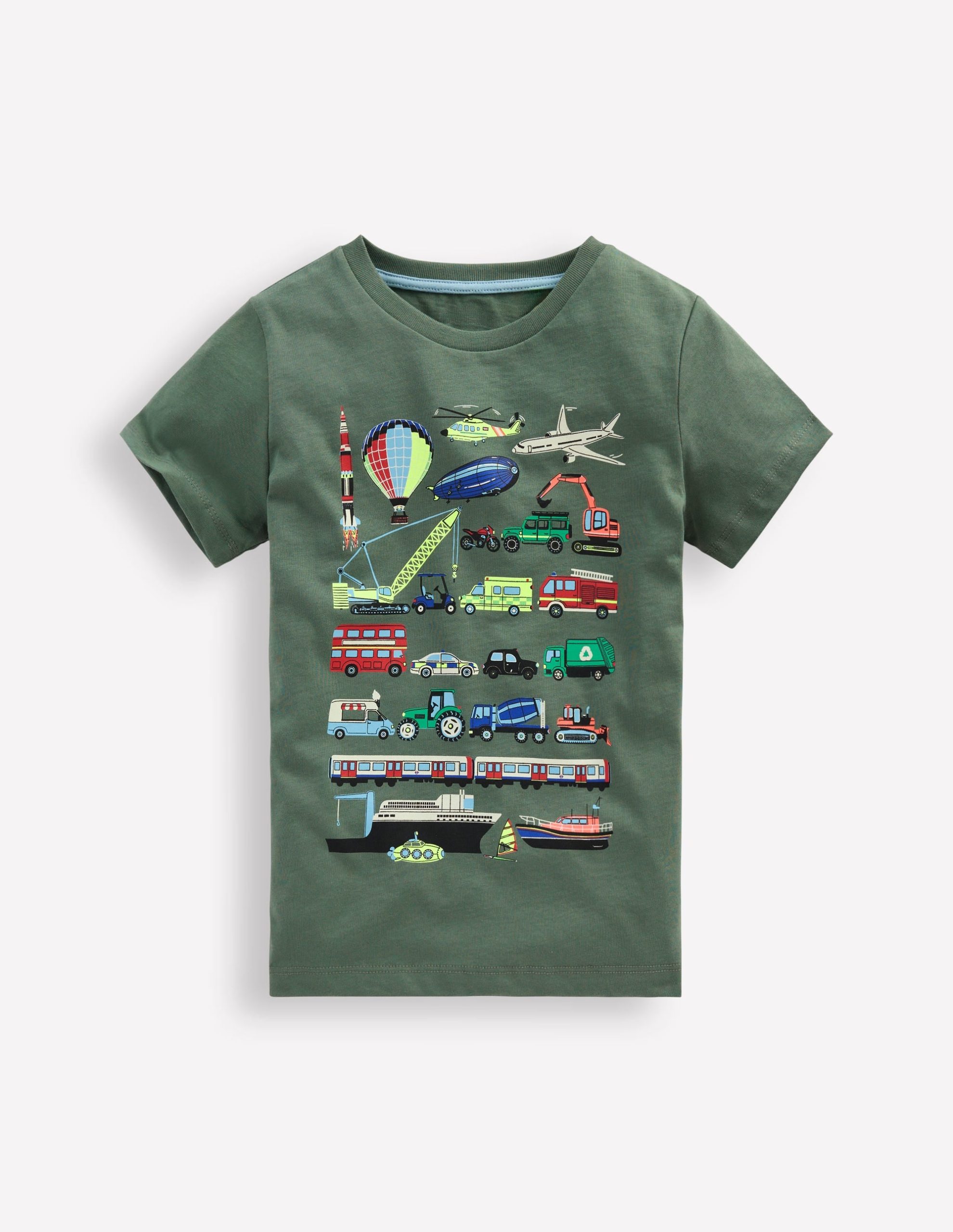 Glow-In-The-Dark T-shirt-Bottle Green Transport