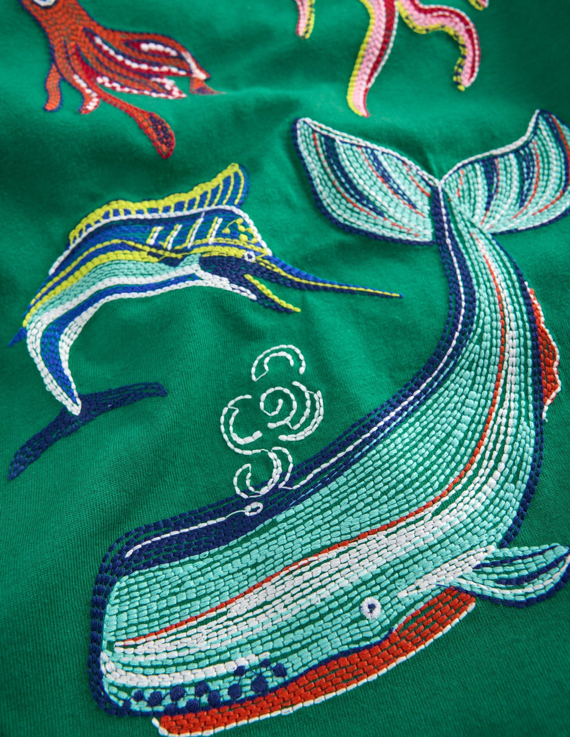 Glow Superstitch T-shirt-Jewel Green Sea Creatures - Image 3