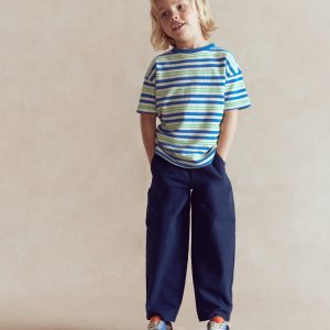 Pull-on Relaxed Pants-Medieval Blue