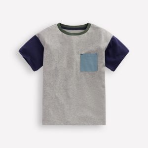 Relaxed Ripstop Pocket T-shirt-Grey Marl