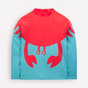 Sun Safe Fun Rash Vest-Aqua Sea Blue Crab
