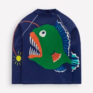 Sun Safe Fun Rash Vest-College Navy Fish