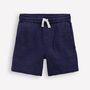 Double Cloth Shorts-Navy