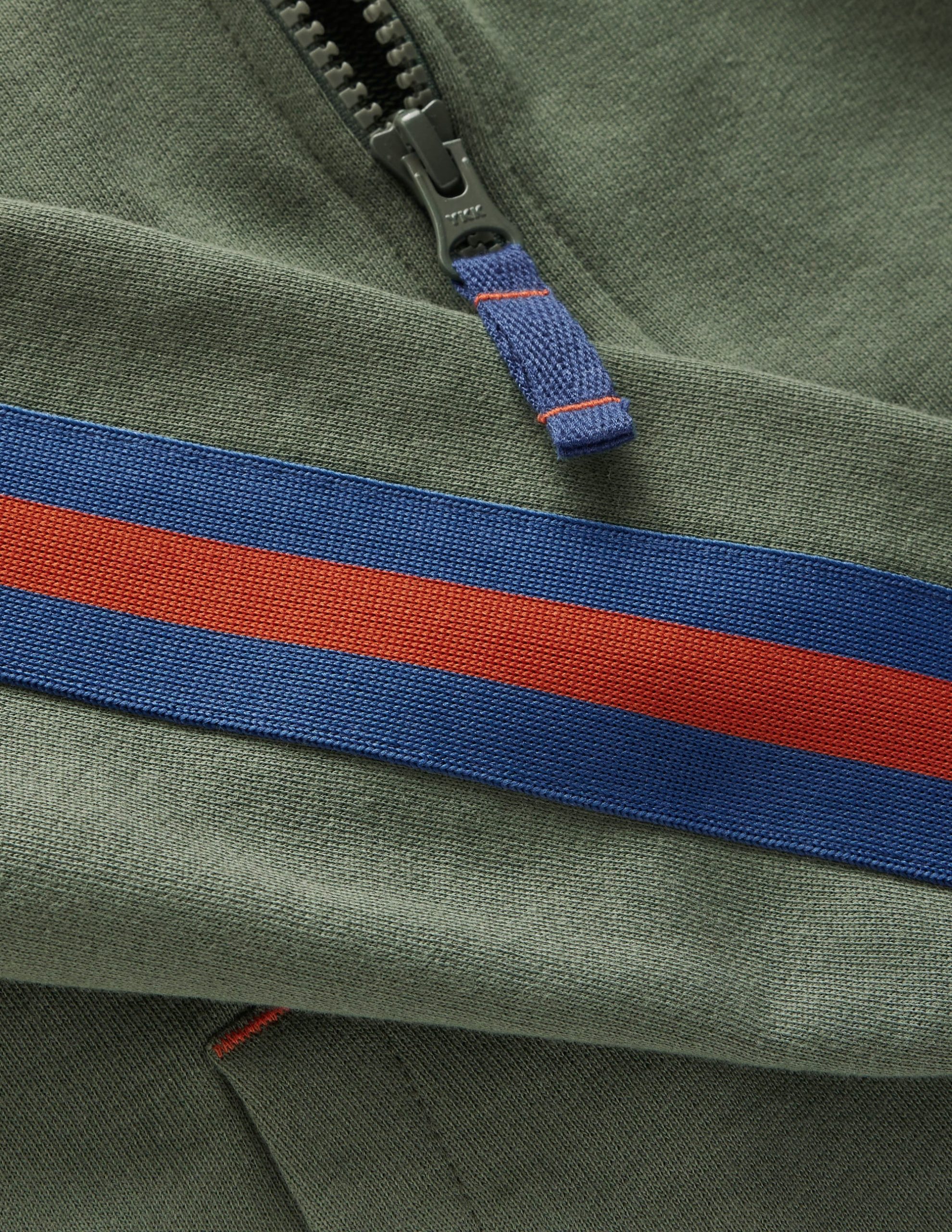 Raglan Zip-through Hoodie-Bottle Green - Image 2