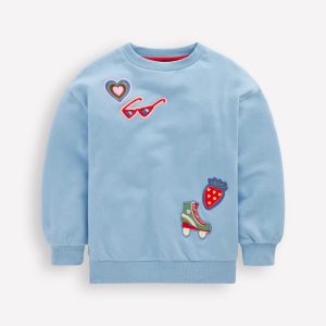 Bobbie Appliqu?? Sweatshirt-Glacier Lake Badges