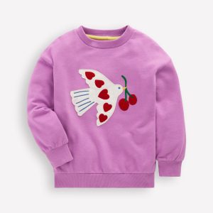 Bobbie Appliqu?? Sweatshirt-Purple Doves