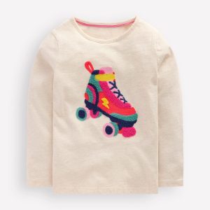 Long Sleeve Boucl?? T-shirt-Oatmeal Marl Rollerskate