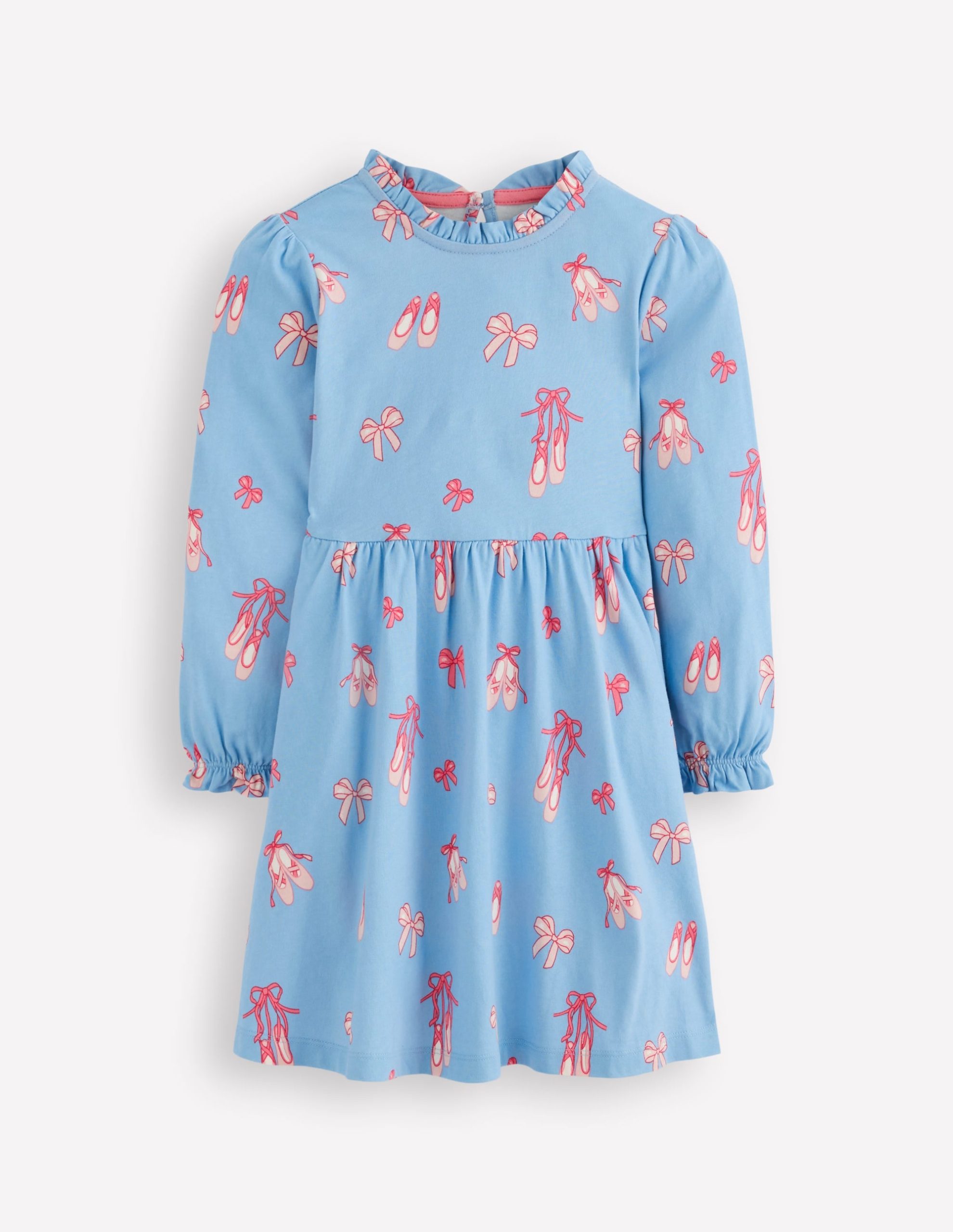 Blouson Sleeve Jersey Dress-Pale Blue Ballet Shoes - Image 3