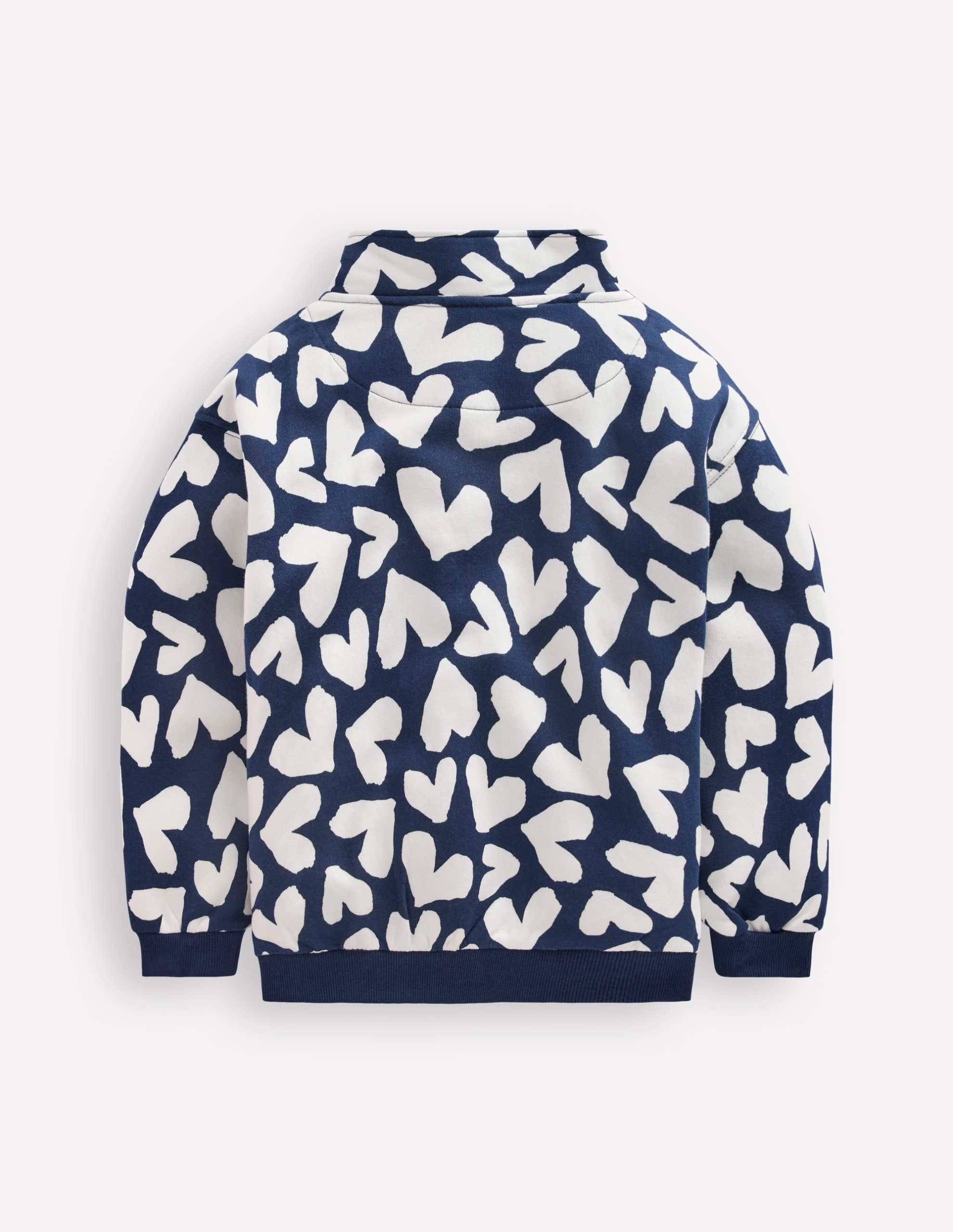 Half-zip Sweatshirt-Navy Hearts - Image 2