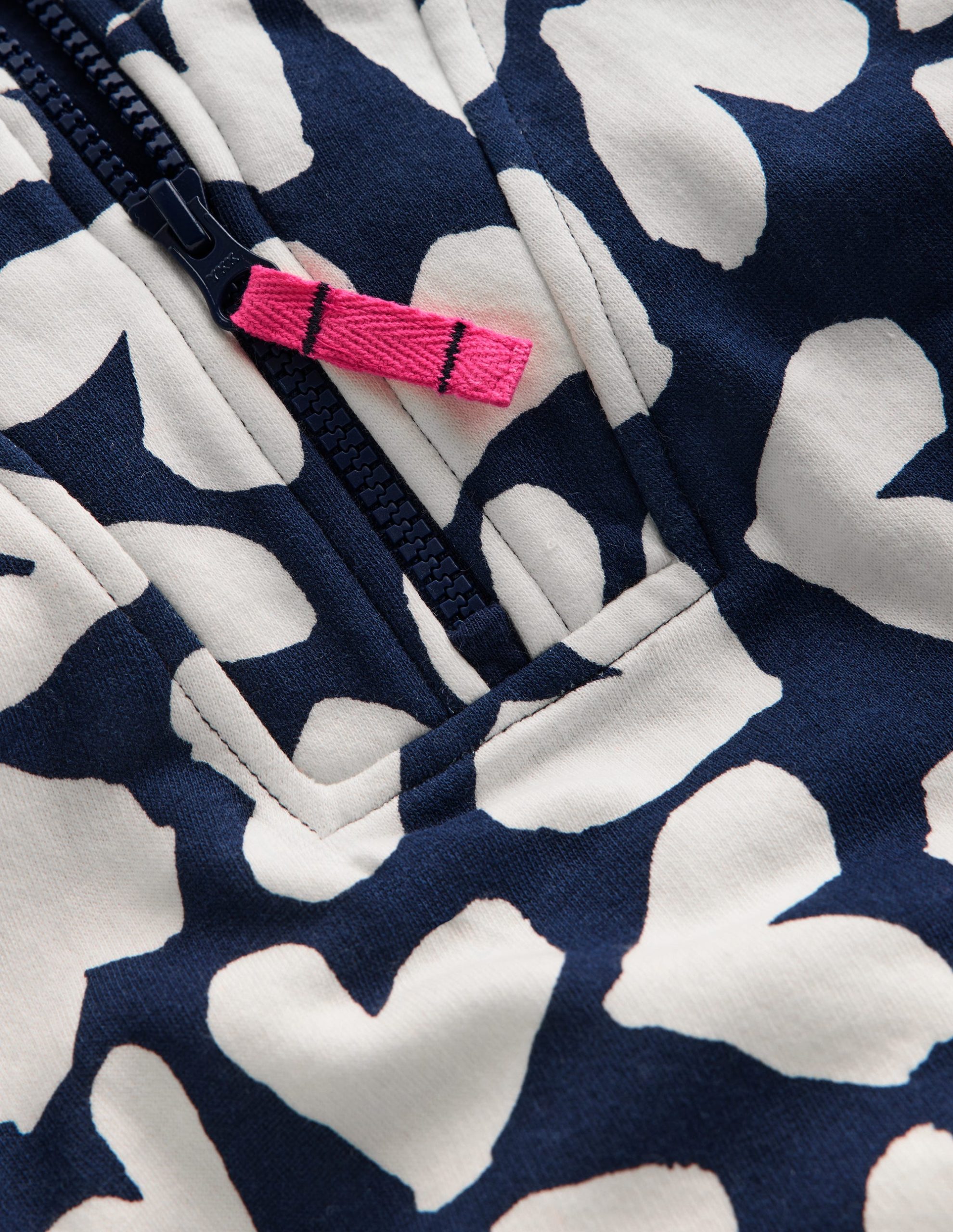 Half-zip Sweatshirt-Navy Hearts - Image 3