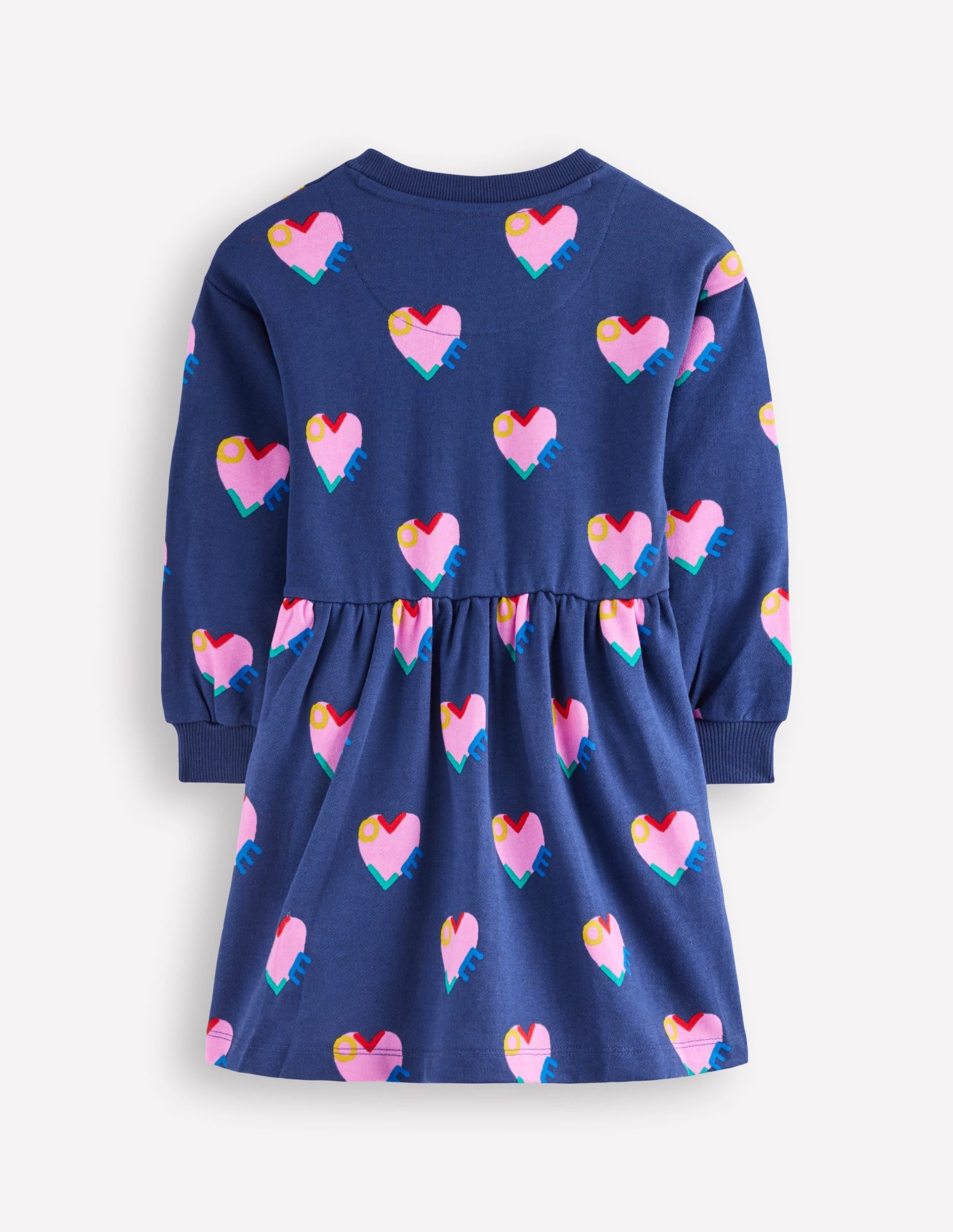Drop Shoulder Sweat Dress-Starboard Blue Love Hearts - Image 2