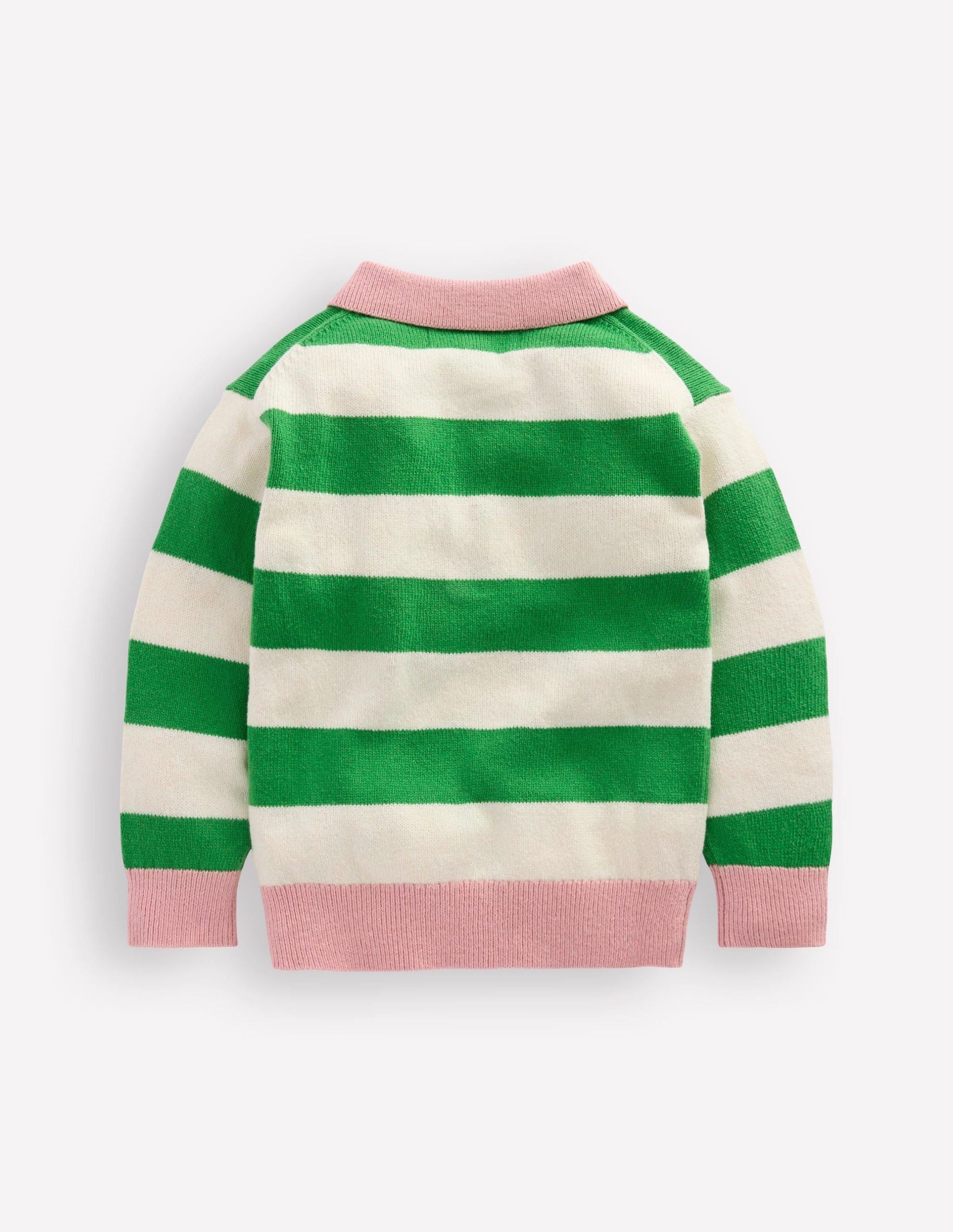 Knitted Rugby Sweater-Pea Green/Ecru Marl - Image 5