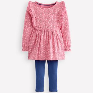 Ribbed Tunic Set-Sea Pink Tiny Tulip
