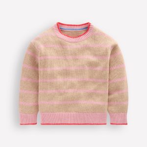 Drop Shoulder Sweater-Chinchilla/ Formica Pink
