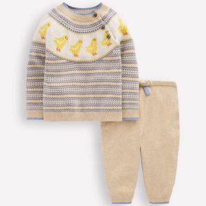 Fair Isle Knitted Play Set-Oatmeal Marl Chicks