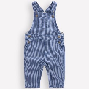 Woven Dungaree-Navy Ticking Stripe