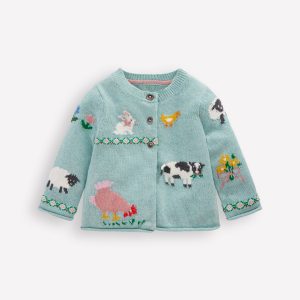 Fun Logo Cardigan-Georgian Blue Farm Yard
