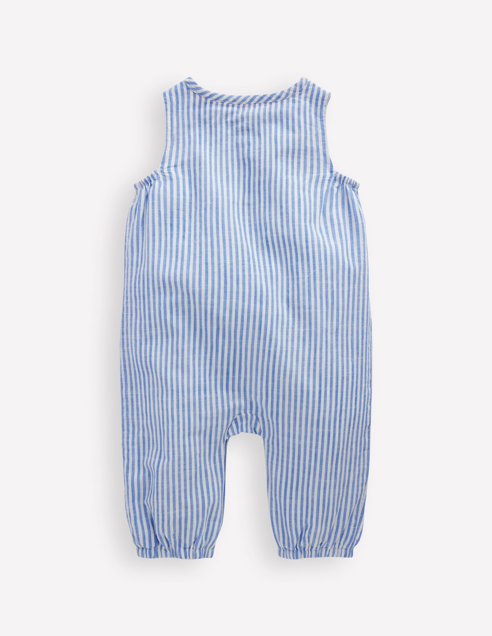 Button Down Romper-Glacier Blue Ocean Embroidery - Image 2