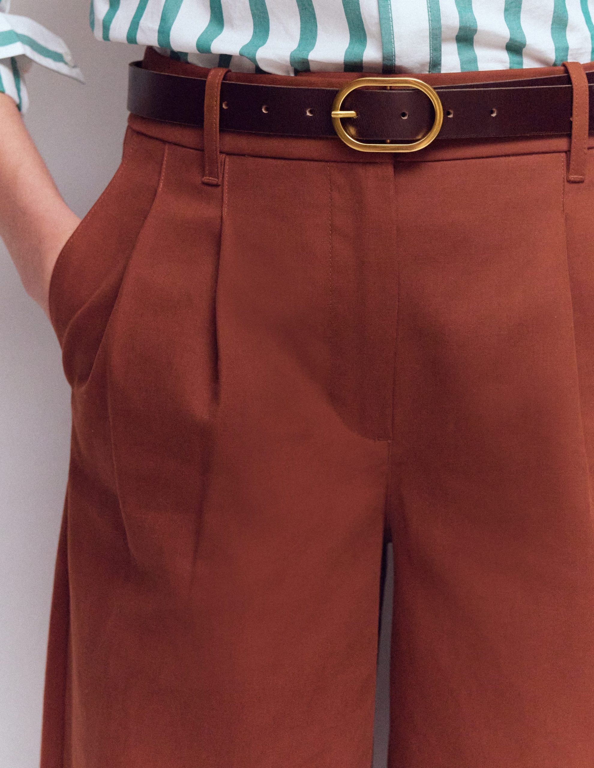 Classic Leather Belt-Bitter Choc - Image 2