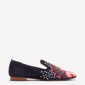 Slipper Cut Loafers-Navy