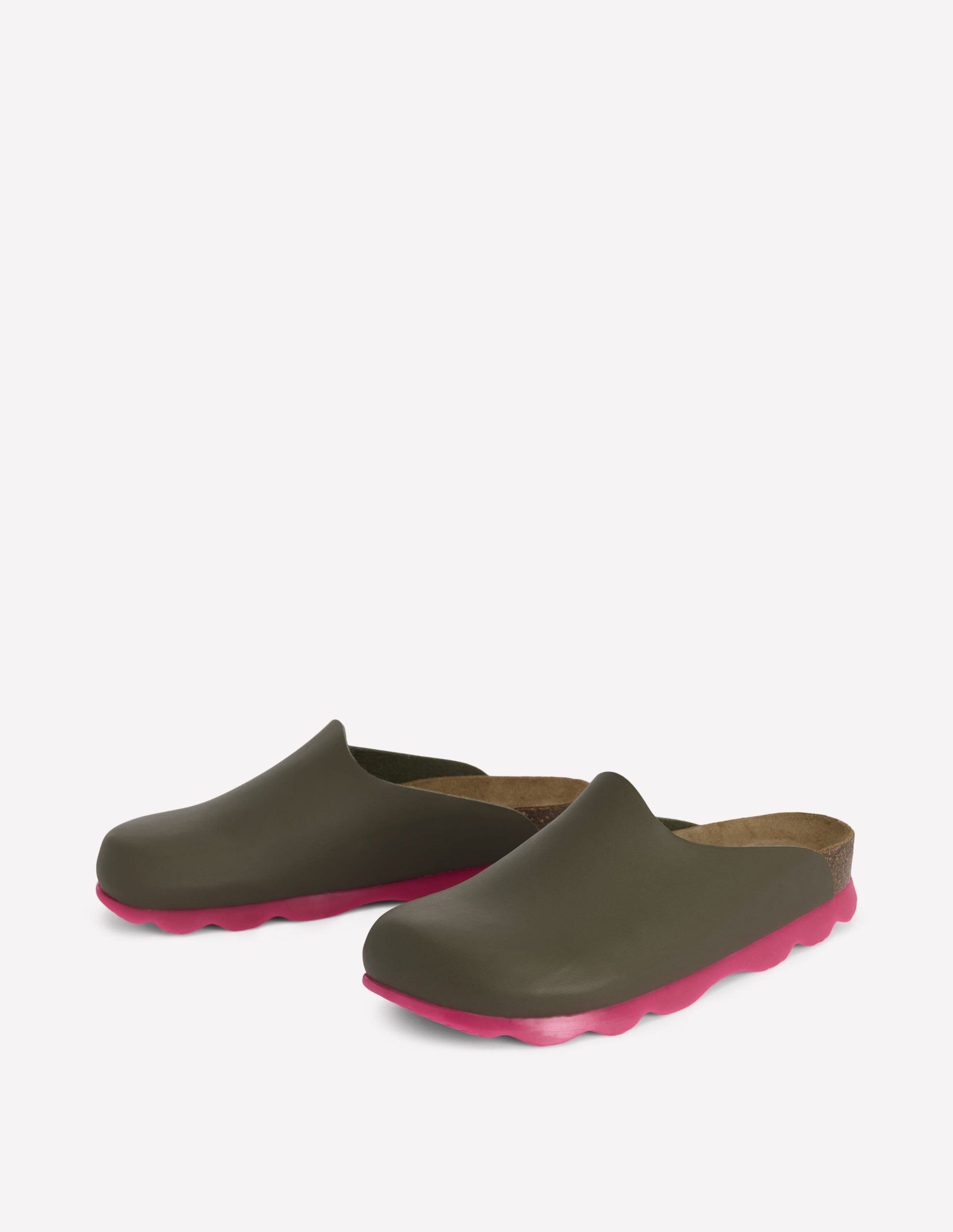 Lyla Colour Block Clogs-Khaki/Pink - Image 5