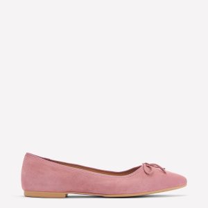Point Flexi Sole Flats-Pink Suede