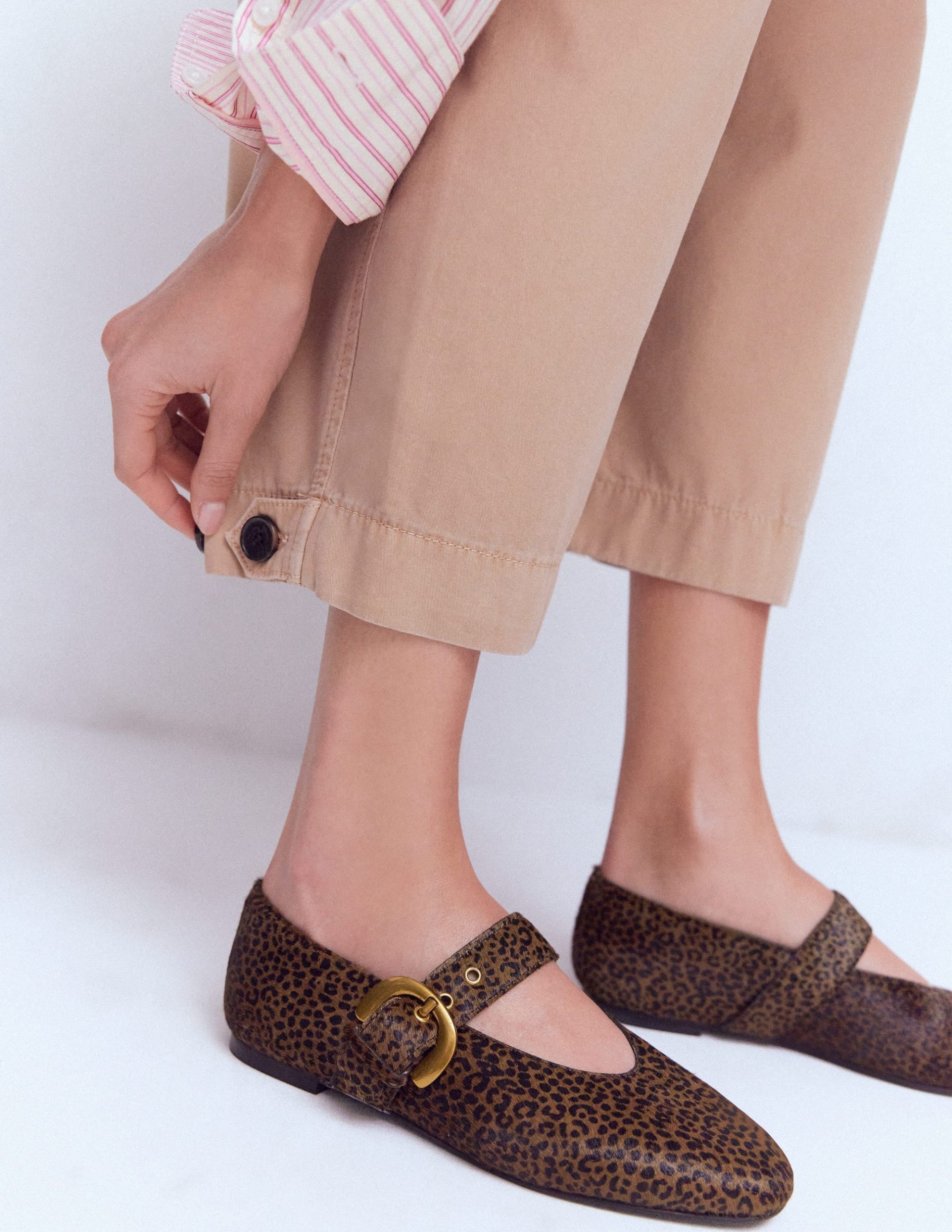 Kylie Flat Buckle Mary Janes-Mini Leopard - Image 3