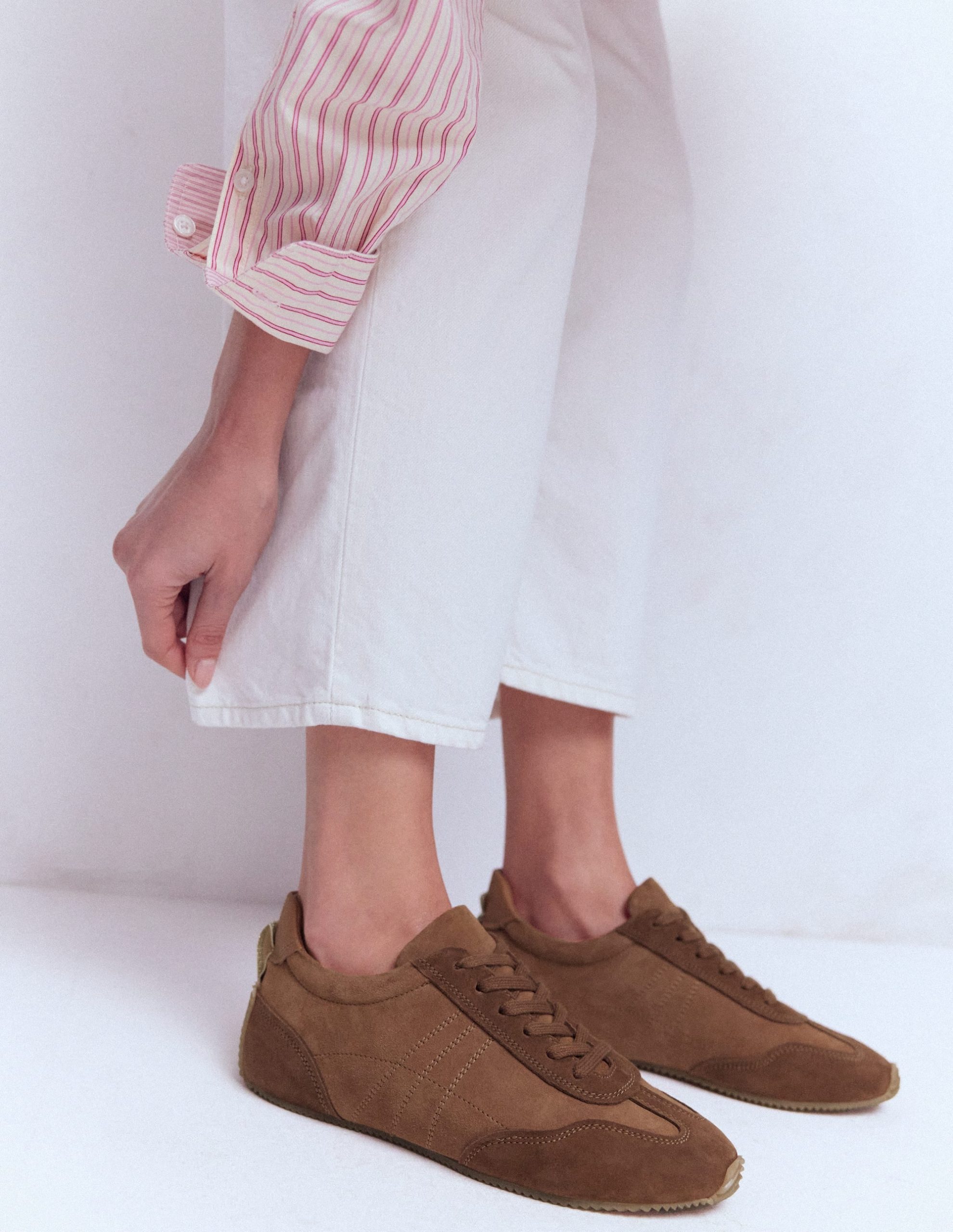 Delphine Slim Sole Trainers-Tan - Image 2
