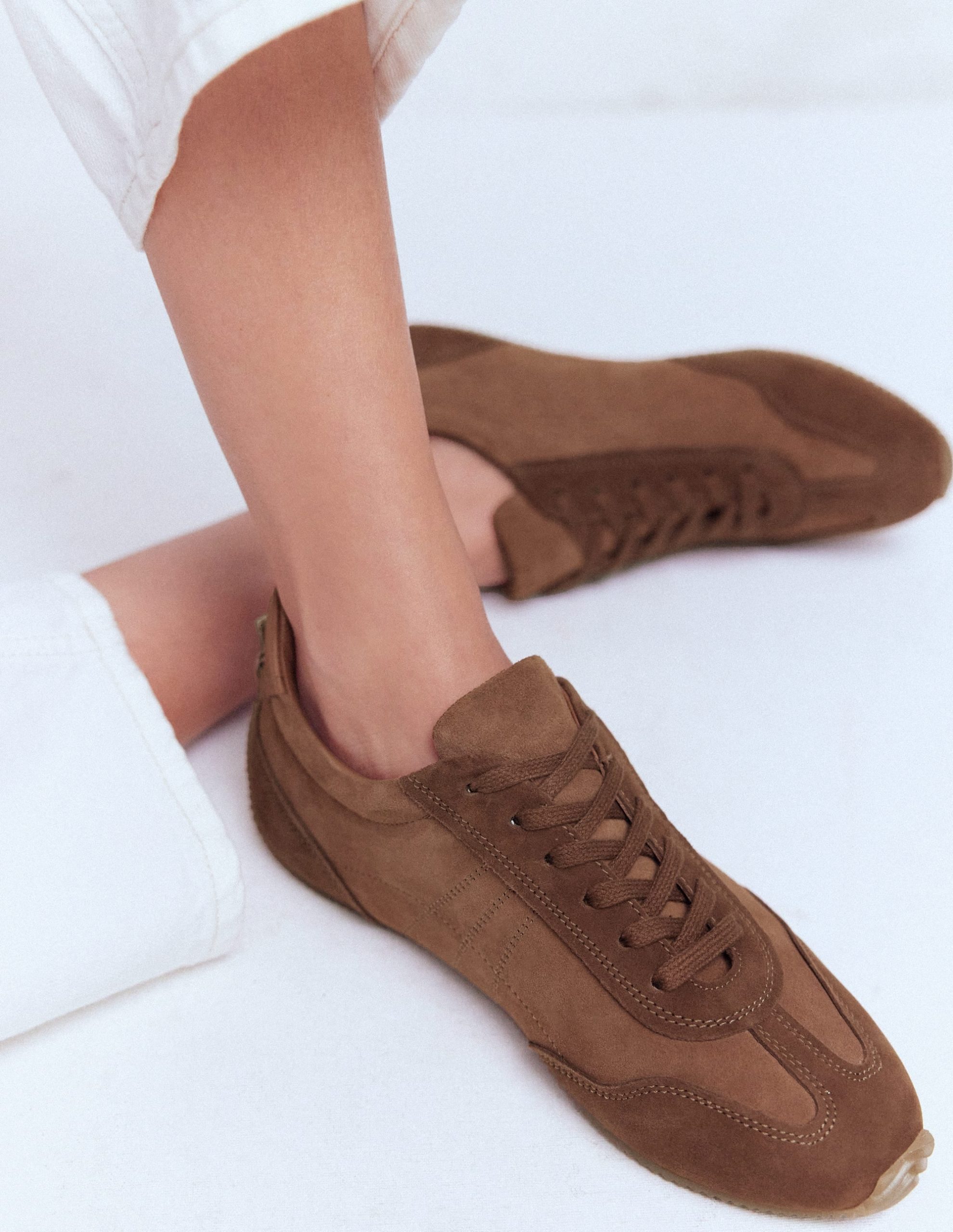 Delphine Slim Sole Trainers-Tan - Image 3