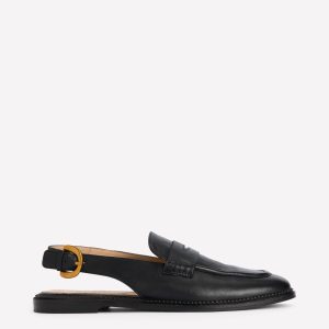 Nya Slingback Penny Loafers-Black