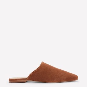Mule Slipper Loafer-Tan Suede