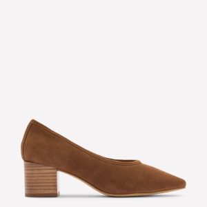 Closed Back Block Heel-Raw Umber