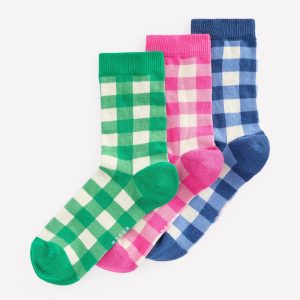 Gingham 3 Pack Socks-Gingham 3 Pack
