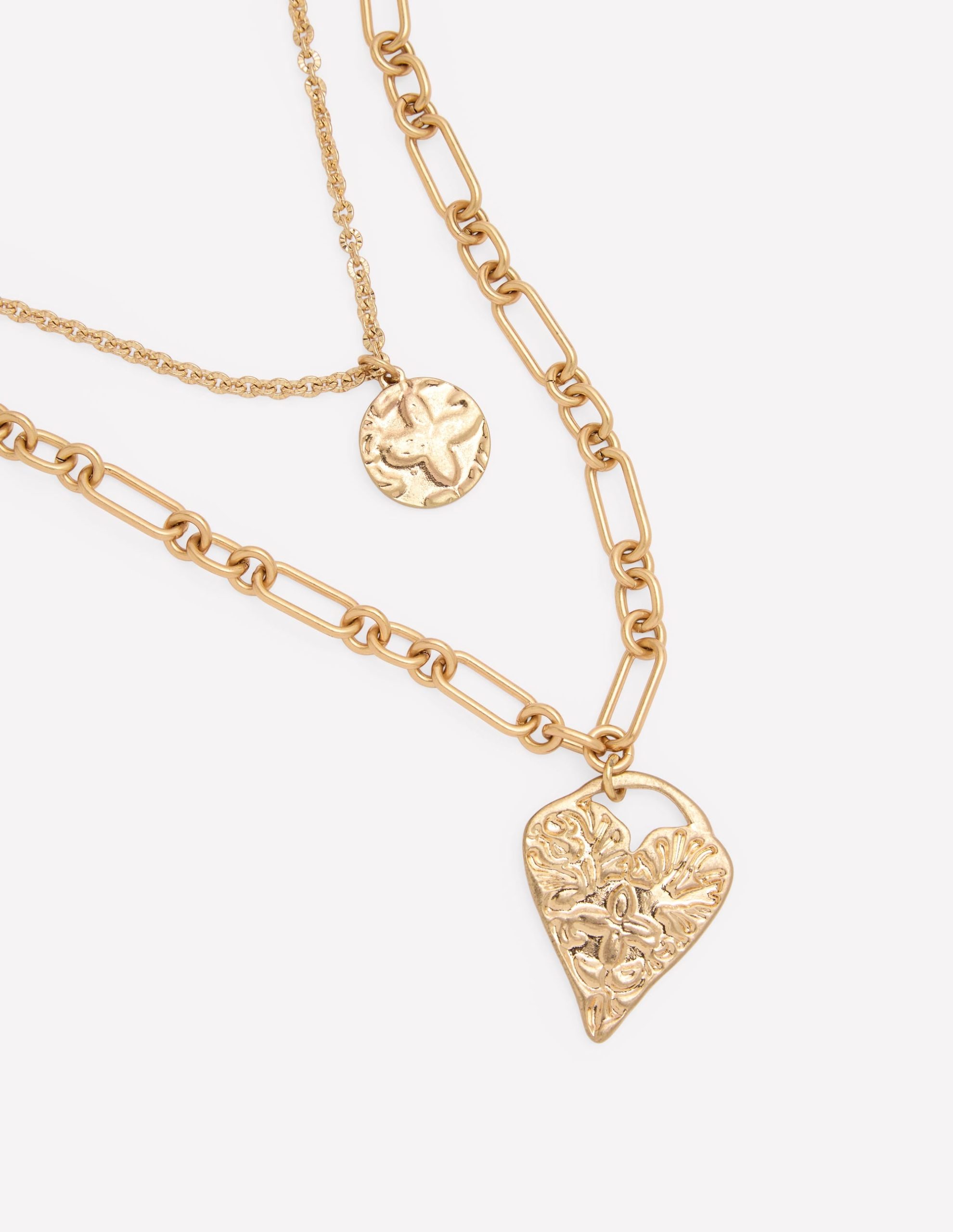 Heart Stamp Layer Necklace-Gold Colour - Image 3
