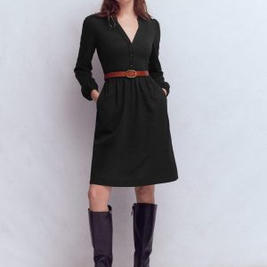 Amy Short Jersey Dress-Black