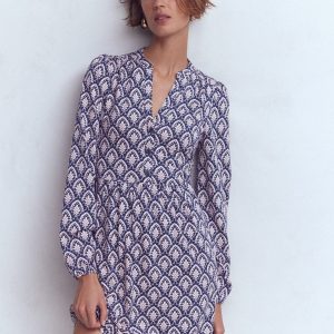 Amy Short Jersey Dress-Navy. Petal Terrace