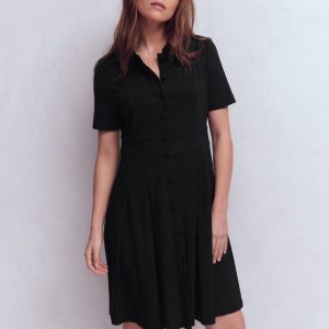 Bridget Ponte Short Dress-Black