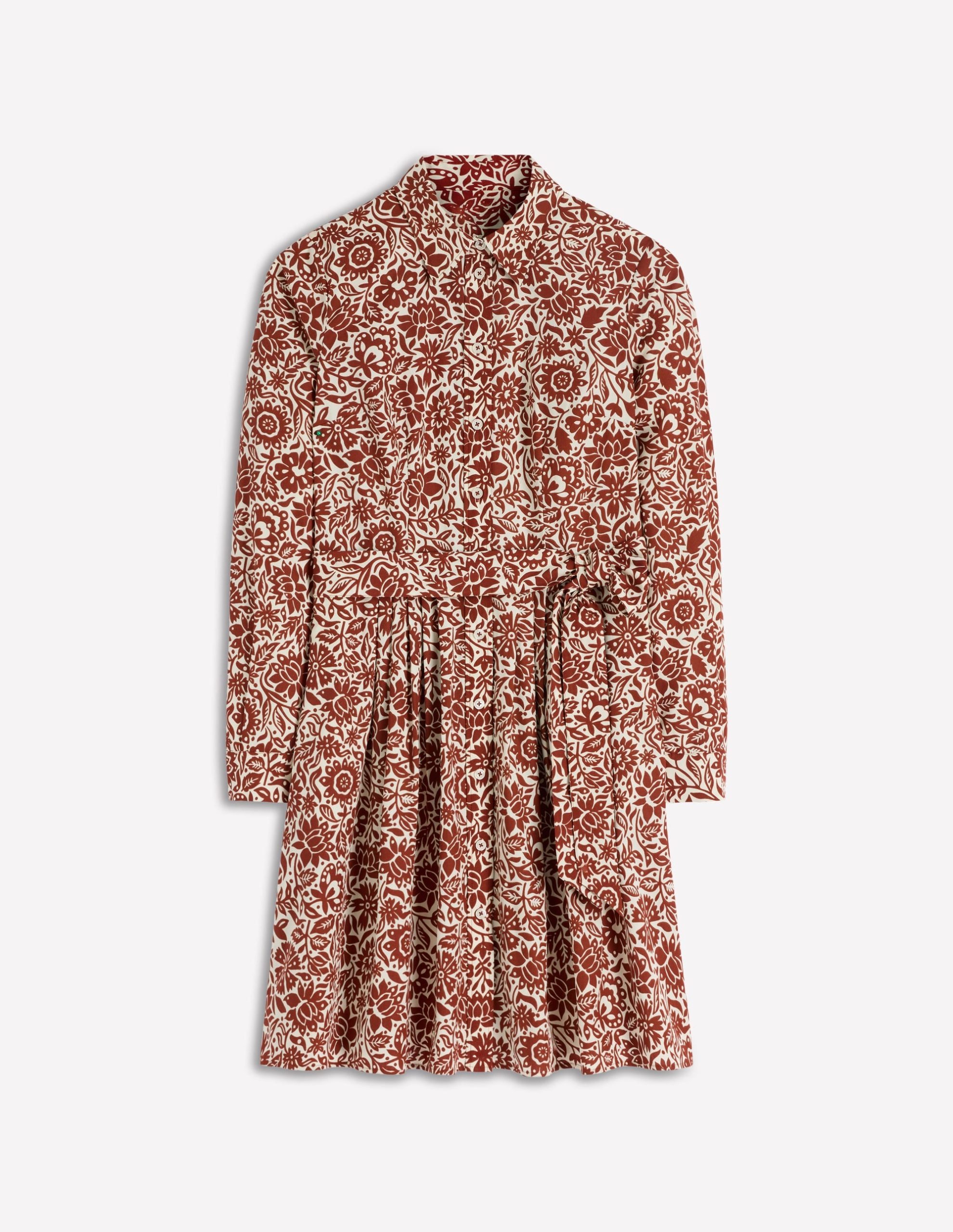 Alexa Long Sleeve Short Dress-Brown. Meadow Scatter - Image 7
