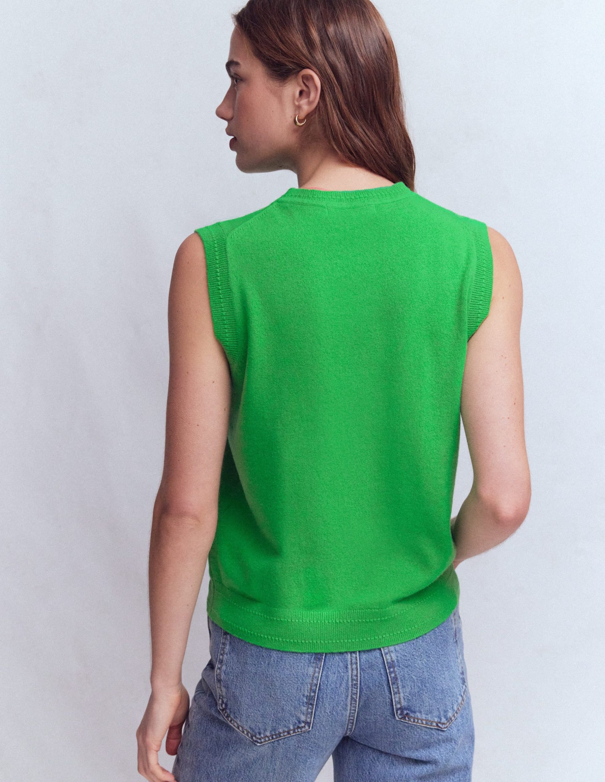 Eva Cashmere Vest-Sapling Green - Image 3