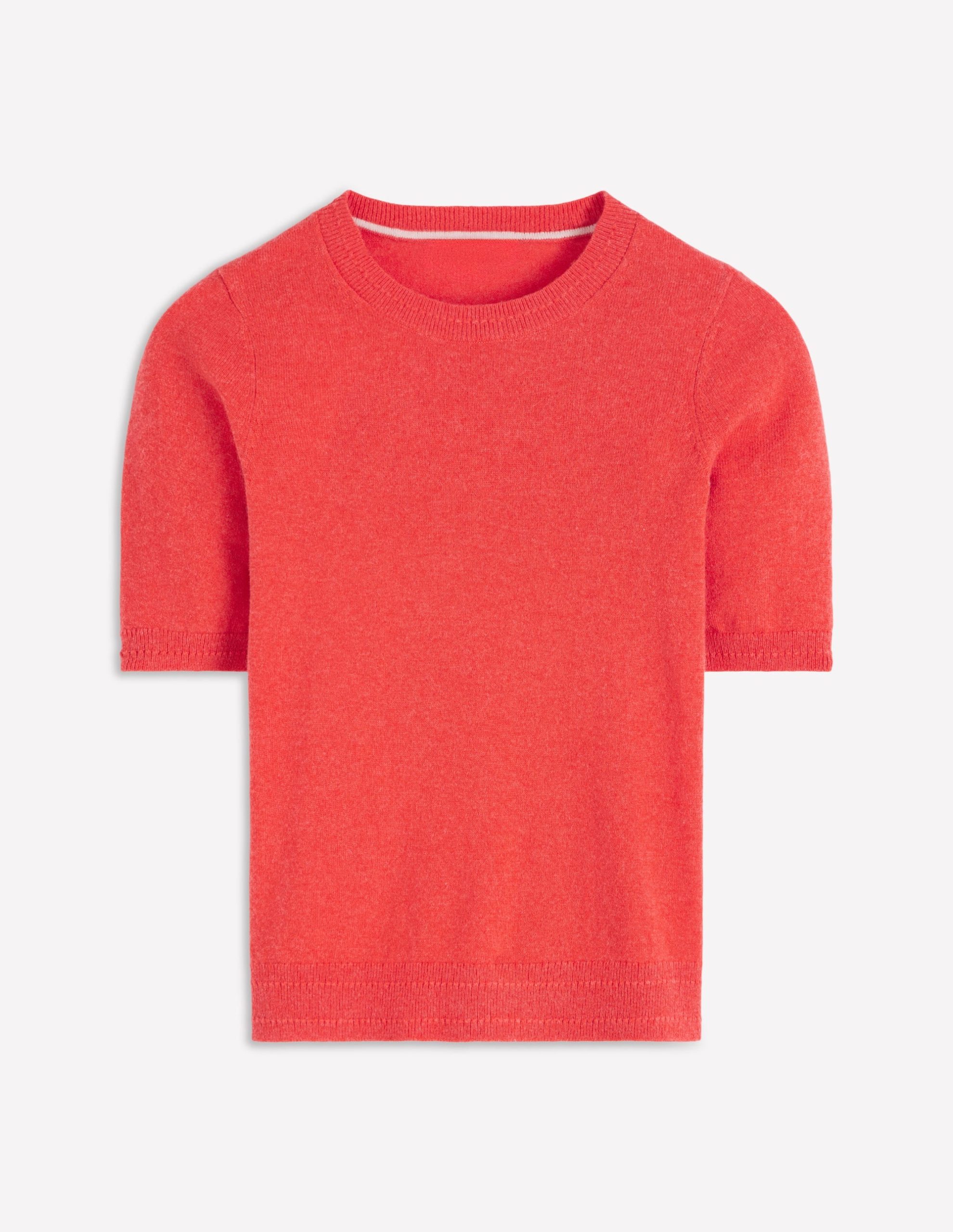 Eva Cashmere T-Shirt-Fiery Orange Melange - Image 5